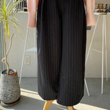 【ハモミシノオトナフク】Pinstripe tuck wide pants