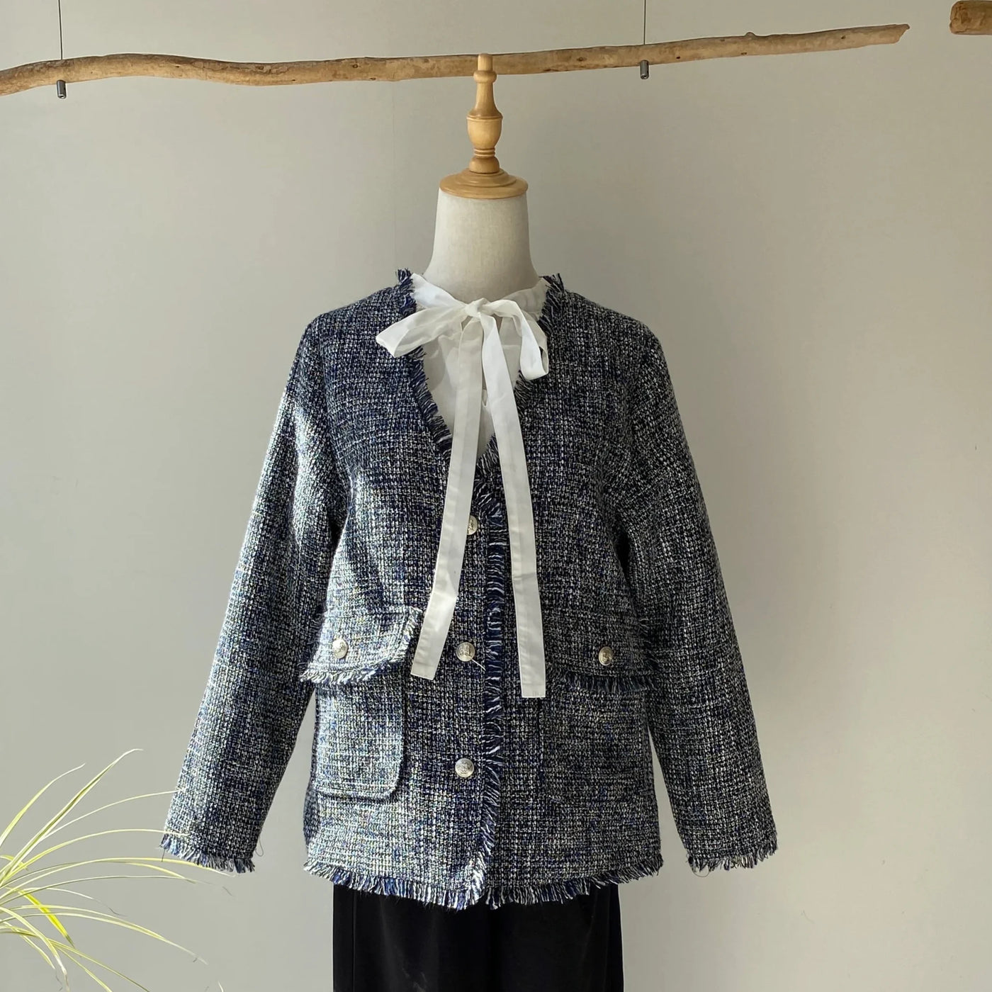 【ハモミシノオトナフク】2WAY Volume Sleeve Slim Bowtie Blouse