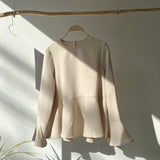 【ハモミシノオトナフク】Flare line blouse