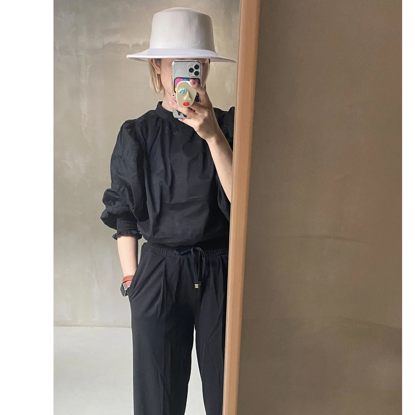 【hamomisi】Wool round hat