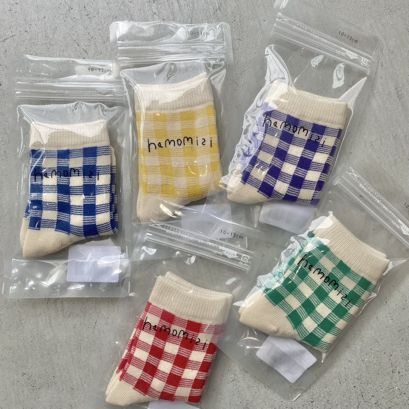 【hamomisi】vivid check socks dig