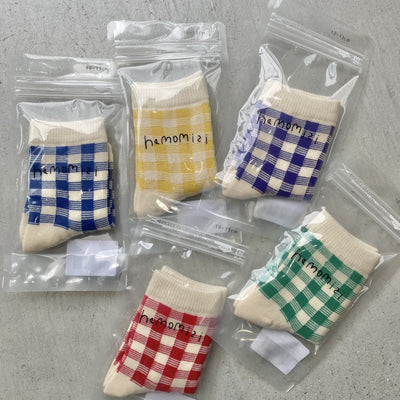 【hamomisi】vivid check socks dig