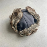 【hamomisi】Melton fur flight cap