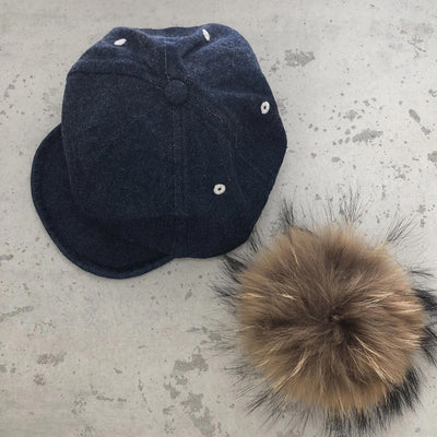 【hamomisi】beret bo taro fur cap(52~59cm)