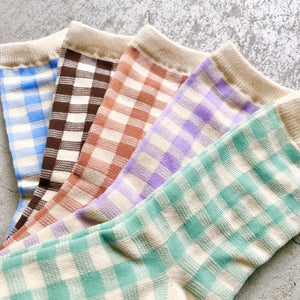 【hamomisi】natural check socks dig