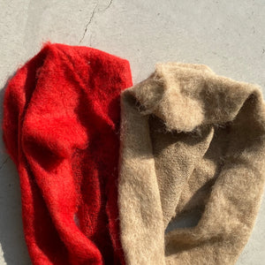 【ハモミシノオトナフク】Mohair-Touch hood muffler