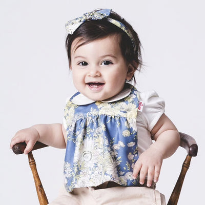 【Niva】襟付き上品花柄スタイ／Flower Pattern Bib（2色展開）