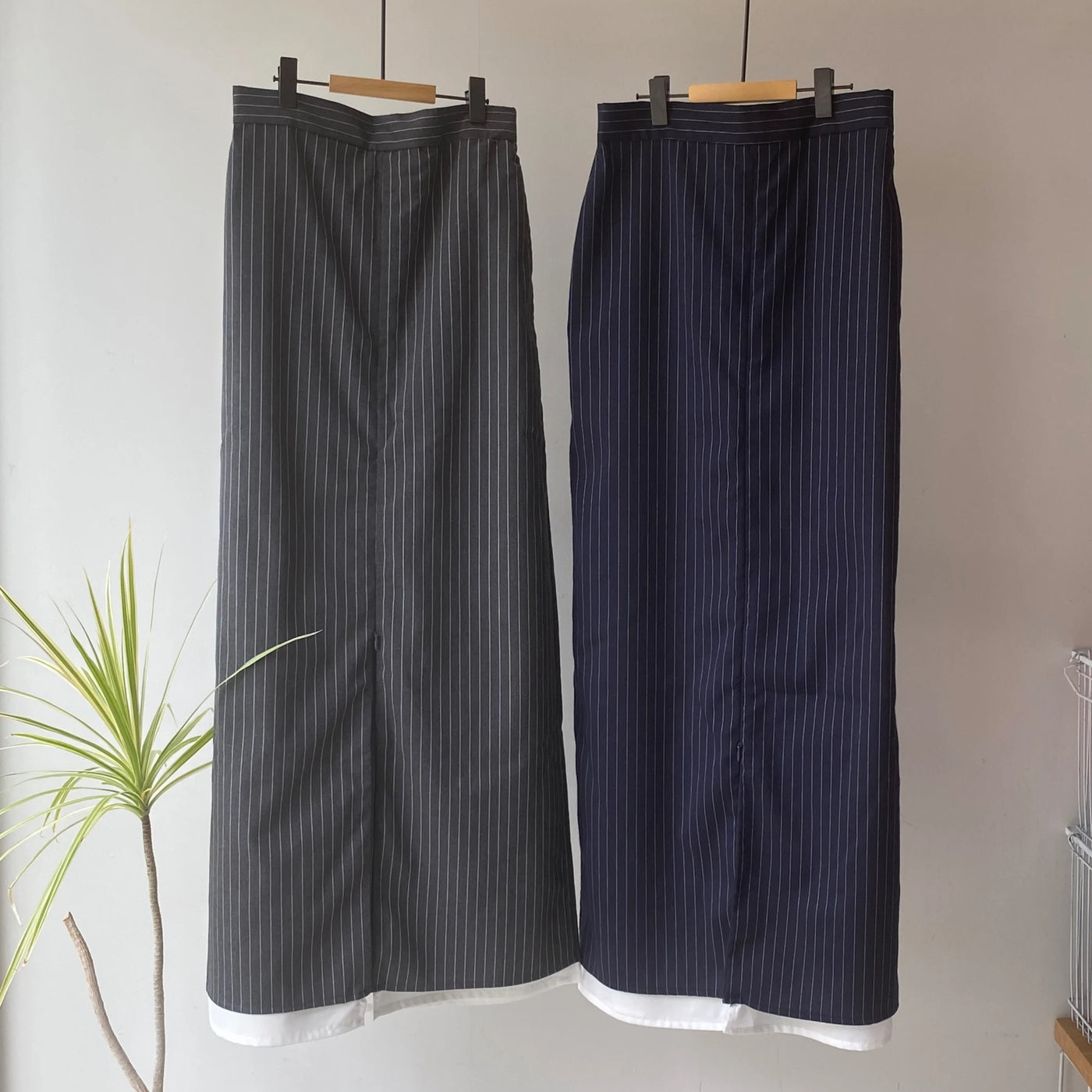 【ハモミシノオトナフク】Striped straight skirt