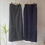 【ハモミシノオトナフク】Striped straight skirt