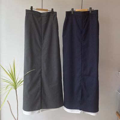 【ハモミシノオトナフク】Striped straight skirt