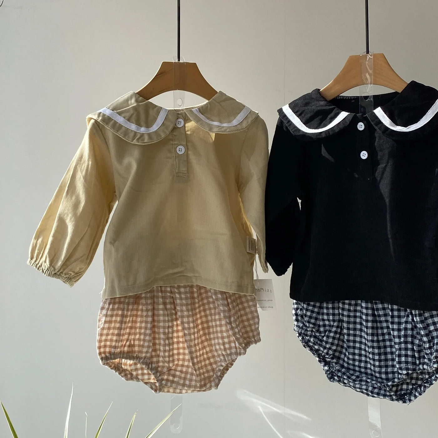 【hamomisi】Checkered pants set(73~90)