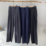 【ハモミシノオトナフク】Pinstripe tuck wide pants