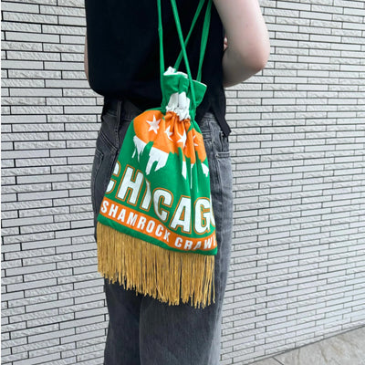 【hamomisi】Remake fringe drawstring bag