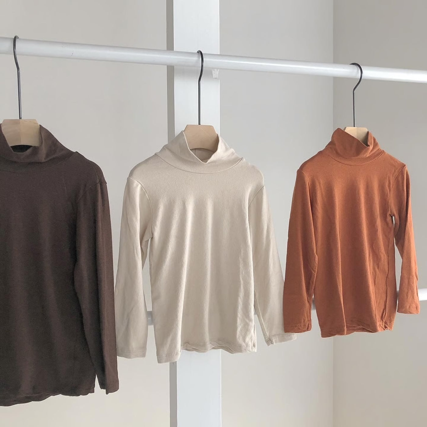 【hamomisi】Turtleneck long T-shirt (80~140)