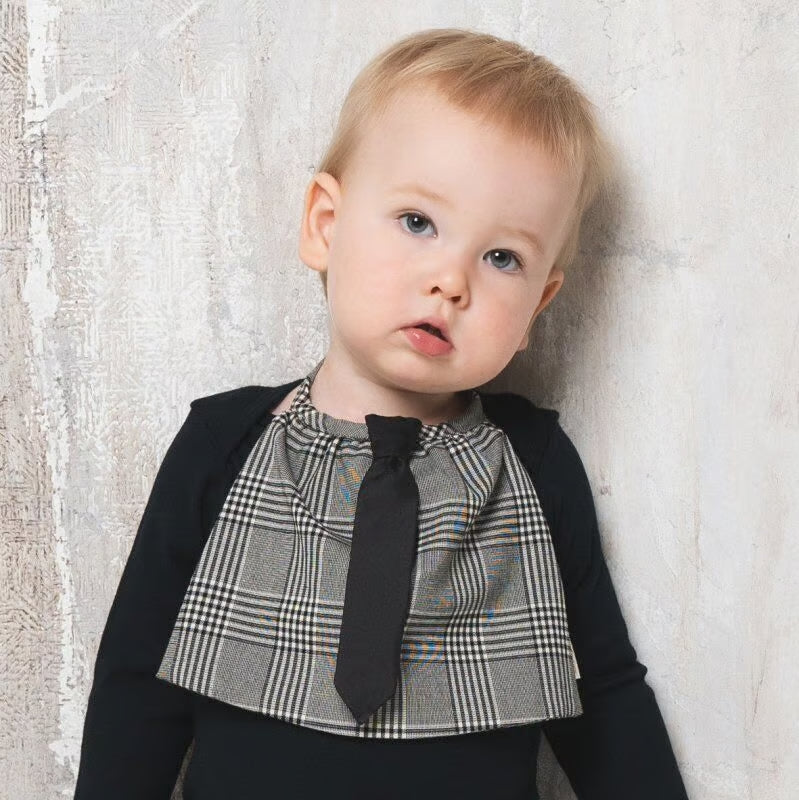 【Niva】グレンチェックボディのシックなネクタイ付きスタイ