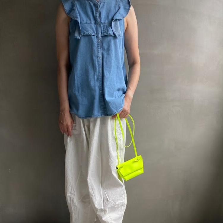 【ハモミシノオトナフク】Frill yoke north blouse