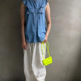【ハモミシノオトナフク】Frill yoke north blouse