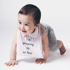 【Niva】襟付きストライプシャツ風スタイ／Bold print bib（2色展開）