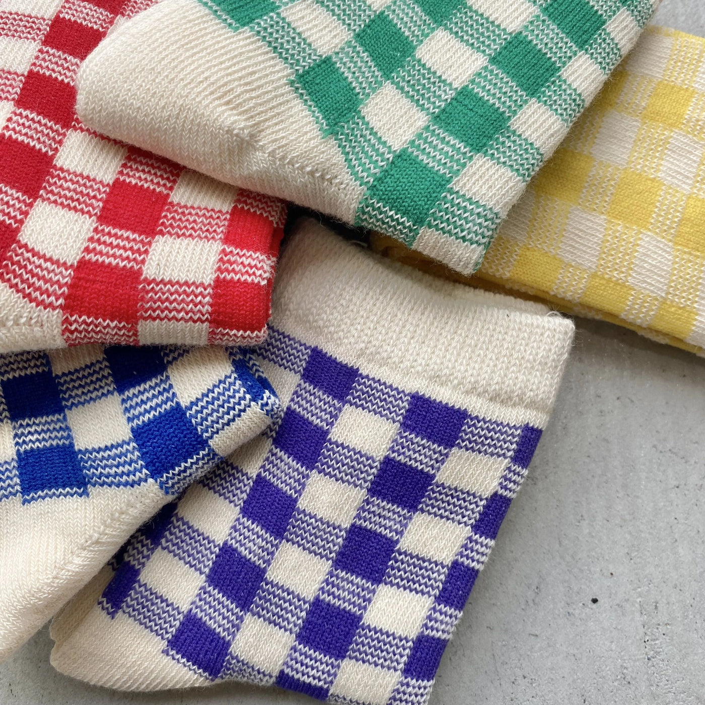 【hamomisi】vivid check socks dig