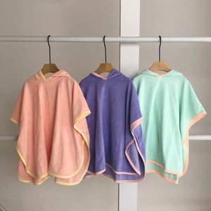 【hamomisi】hooded towel poncho(90~110)