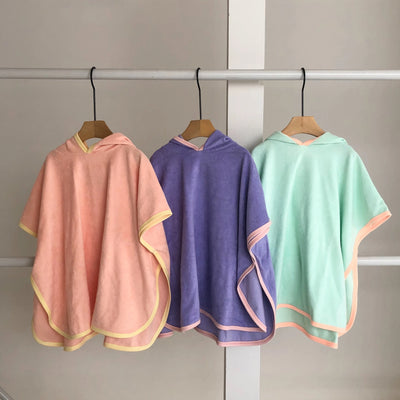 【hamomisi】hooded towel poncho(90~110)