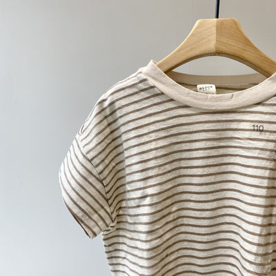 【hamomisi】Roll collar border T-shirt(110.120)