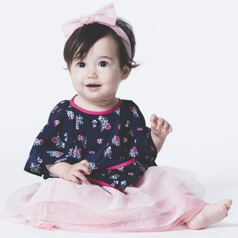 【Niva】女の子用袖付き撥水おめかし花柄お食事エプロン／Restaurant bib - Flower（2色展開）